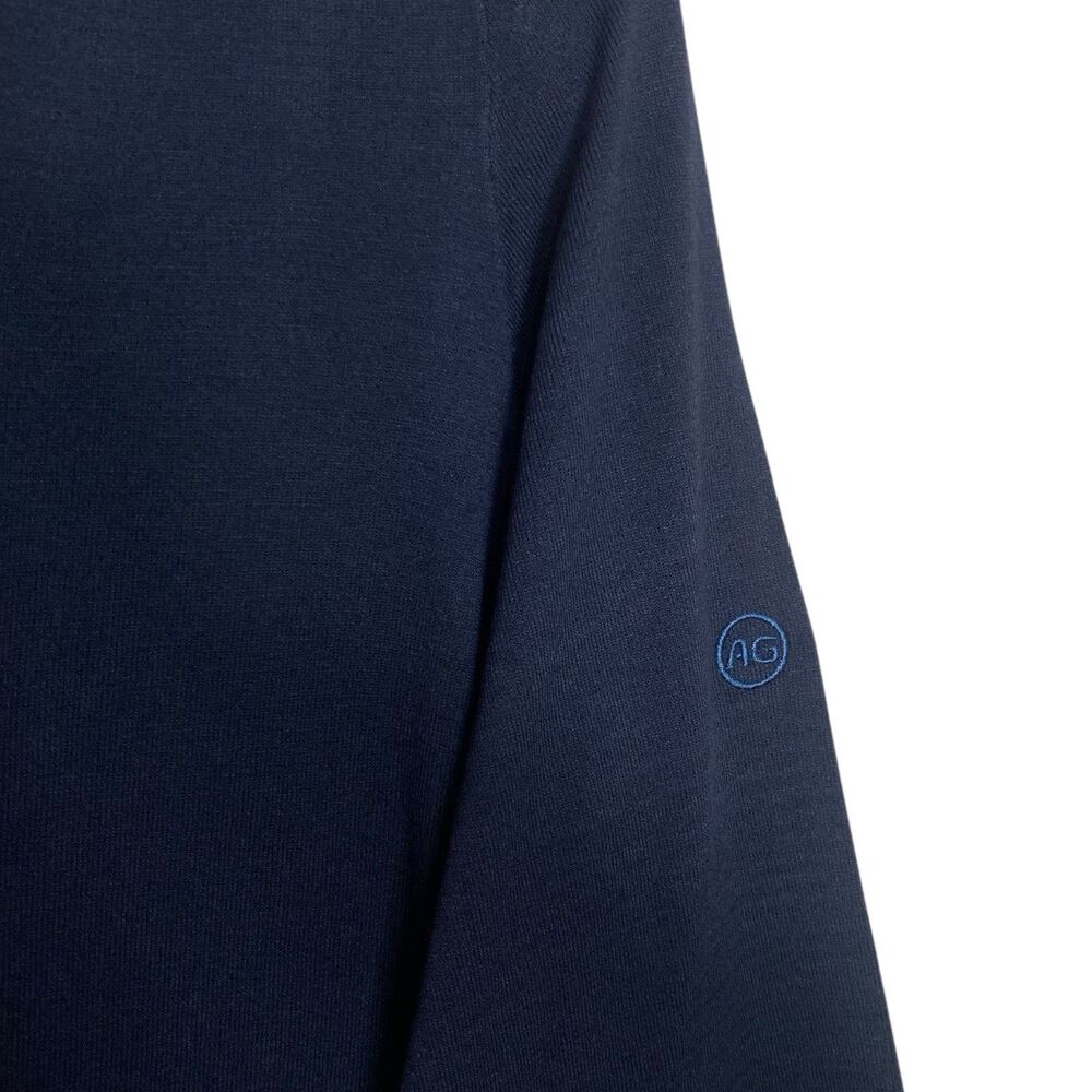 AG Adriano Goldschmied Sweater Mens M Navy Blue V-Neck Vented Golf Preppy NEW - Picture 8 of 10